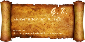 Gaunersdorfer Klió névjegykártya